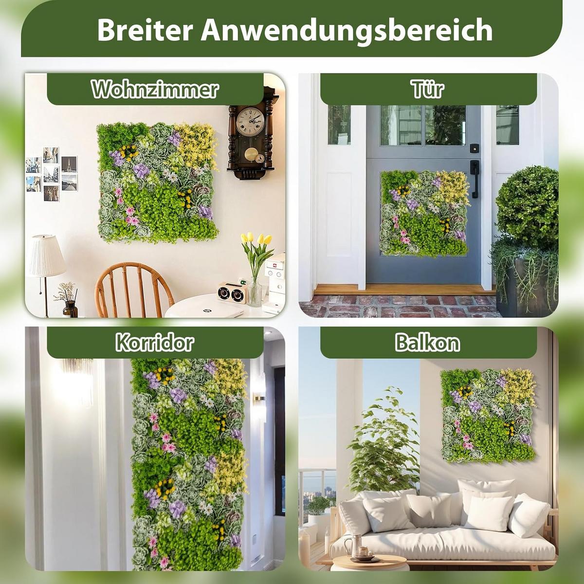 KUNSTPFLANZE Grün(2er-Set) - Grün, Kunststoff (10cm) - COSTWAY