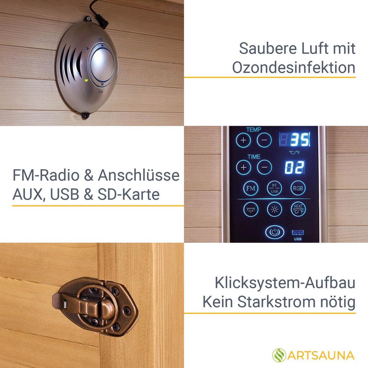 INFRAROTKABINE Nyborg S90V mit Vollspektrumstrahlern - Naturfarben, Holz (90/190/90cm) - Artsauna