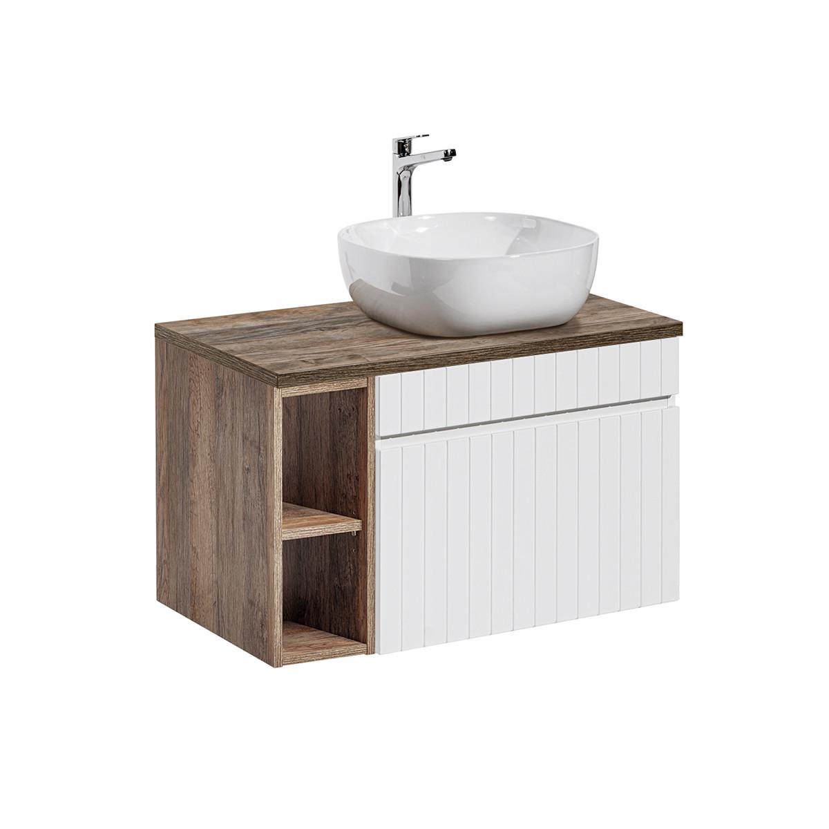 WASCHTISCH 80cm Zelie Weiß - Weiß, Holzwerkstoff (80/48/46cm) - Petits-meubles