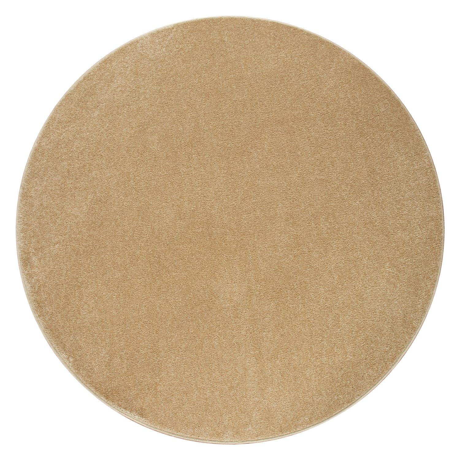 KURZFLORTEPPICH Waschbar, einfarbig, Gold, Ø 120 cm - Goldfarben, Textil (120/120cm) - KADIMA DESIGN