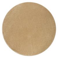 KURZFLORTEPPICH Waschbar, einfarbig, Gold, Ø 120 cm - Goldfarben, Textil (120/120cm) - KADIMA DESIGN