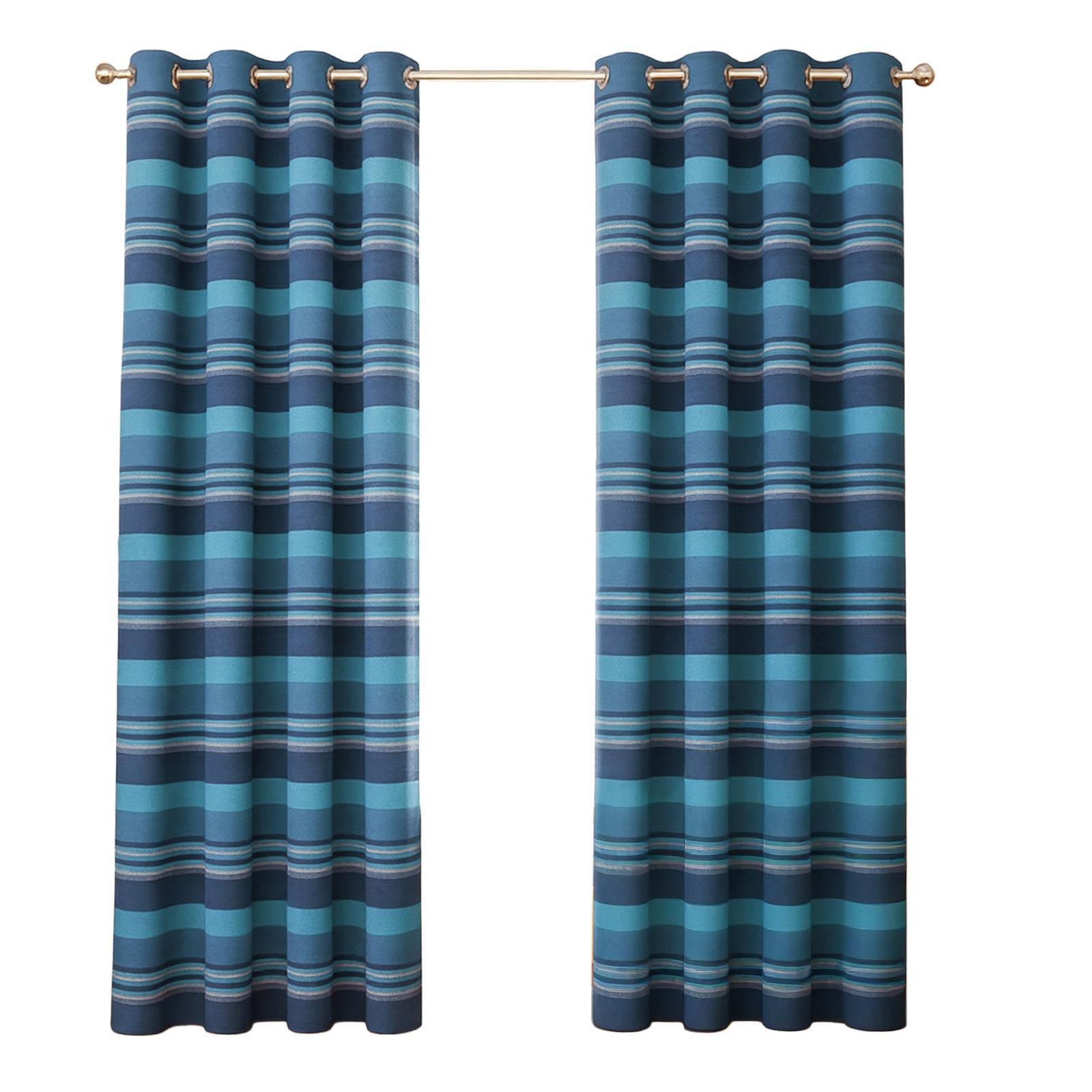 ÖSENVORHANG Morocco blickdicht 2er-Set, 167/228 cm - Blau, Textil (167/228cm) - Homescapes