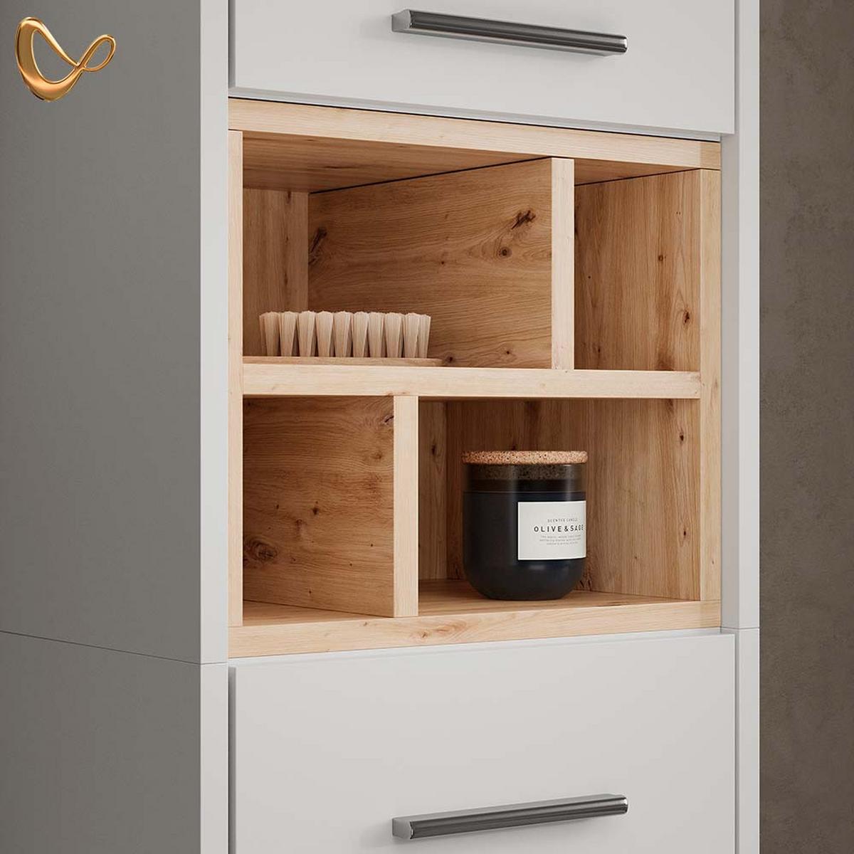 BADMÖBEL-SET Temo Weiß 4 Teile - Weiß, Holzwerkstoff (80/93/40cm) - Livinity®