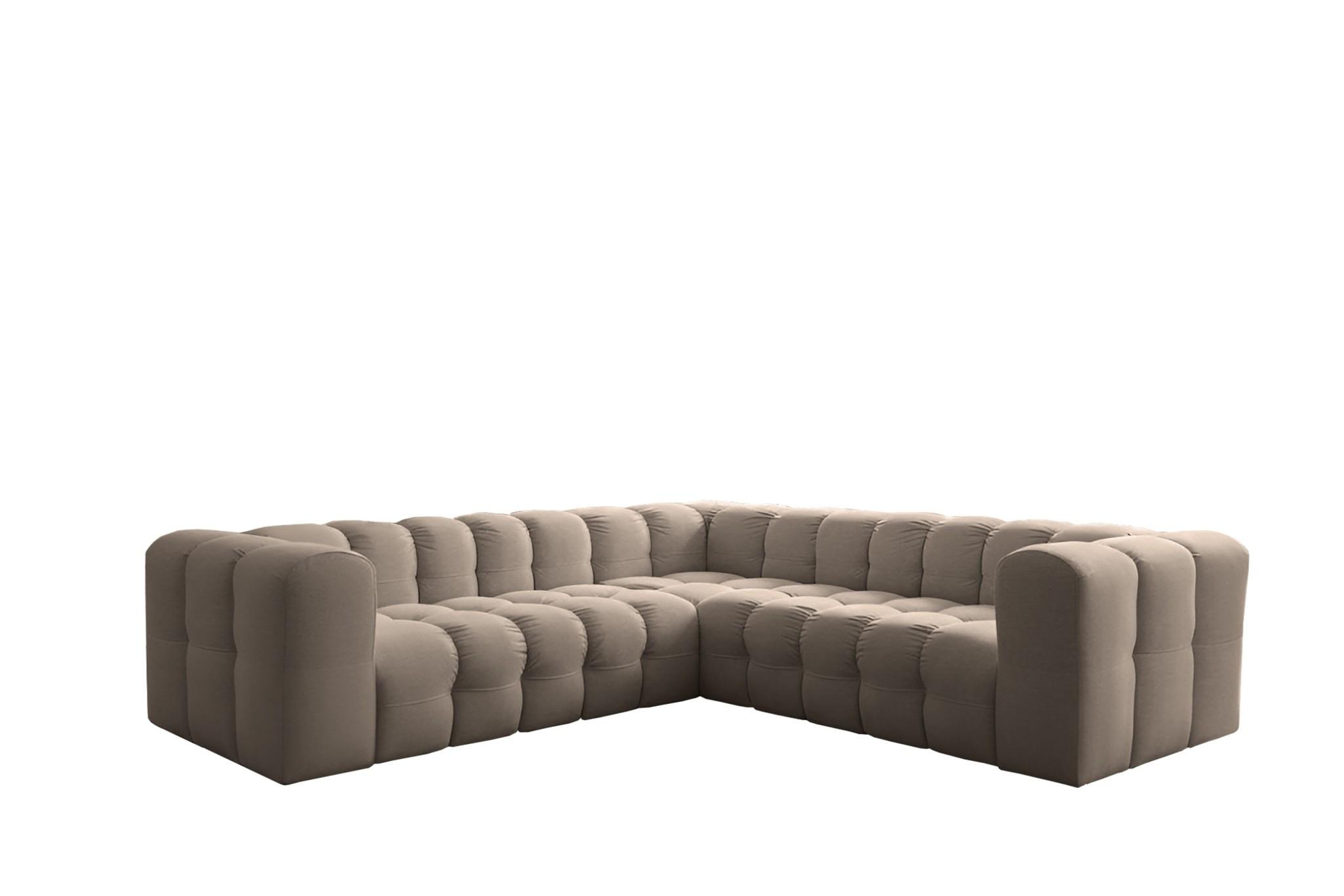 ECKSOFA Solvie Xs In Tiffani - Taupe, Holzwerkstoff/Textil (270/270cm) - Fun Möbel