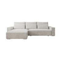ECKSOFA Alice mit Bettkasten und Schlaffunktion, Cordstoff in L-Form - Creme, Textil (289/184cm)