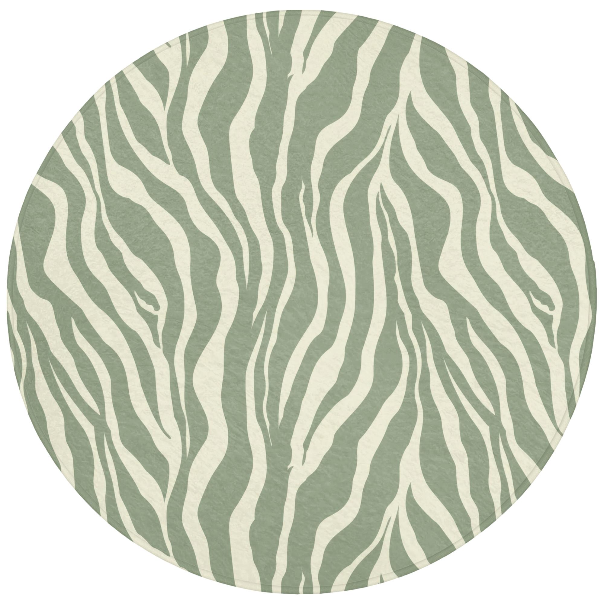 BADEMATTE Zebra - Motiv - Grün Badvorleger 70x70 cm - Salbeigrün, Textil (70/70cm) - OnlyWow