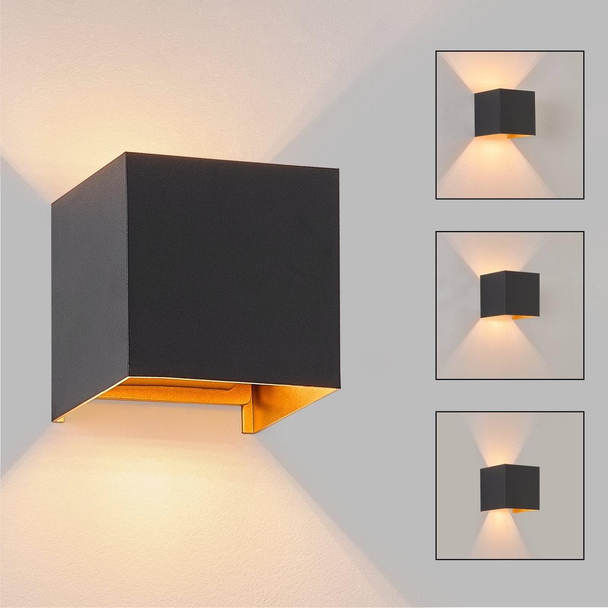 WANDLEUCHTE Lucerne 10/10/10 cm - Schwarz, Metall (10/10/10cm) - ZMH