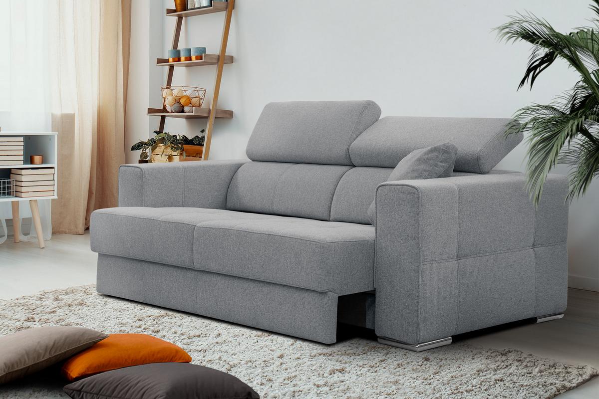SOFA QUARTZ 3-Sitzer mit Ausziehsitz, grau - Grau, Holzwerkstoff/Textil (202/80/102cm) - Wozimo