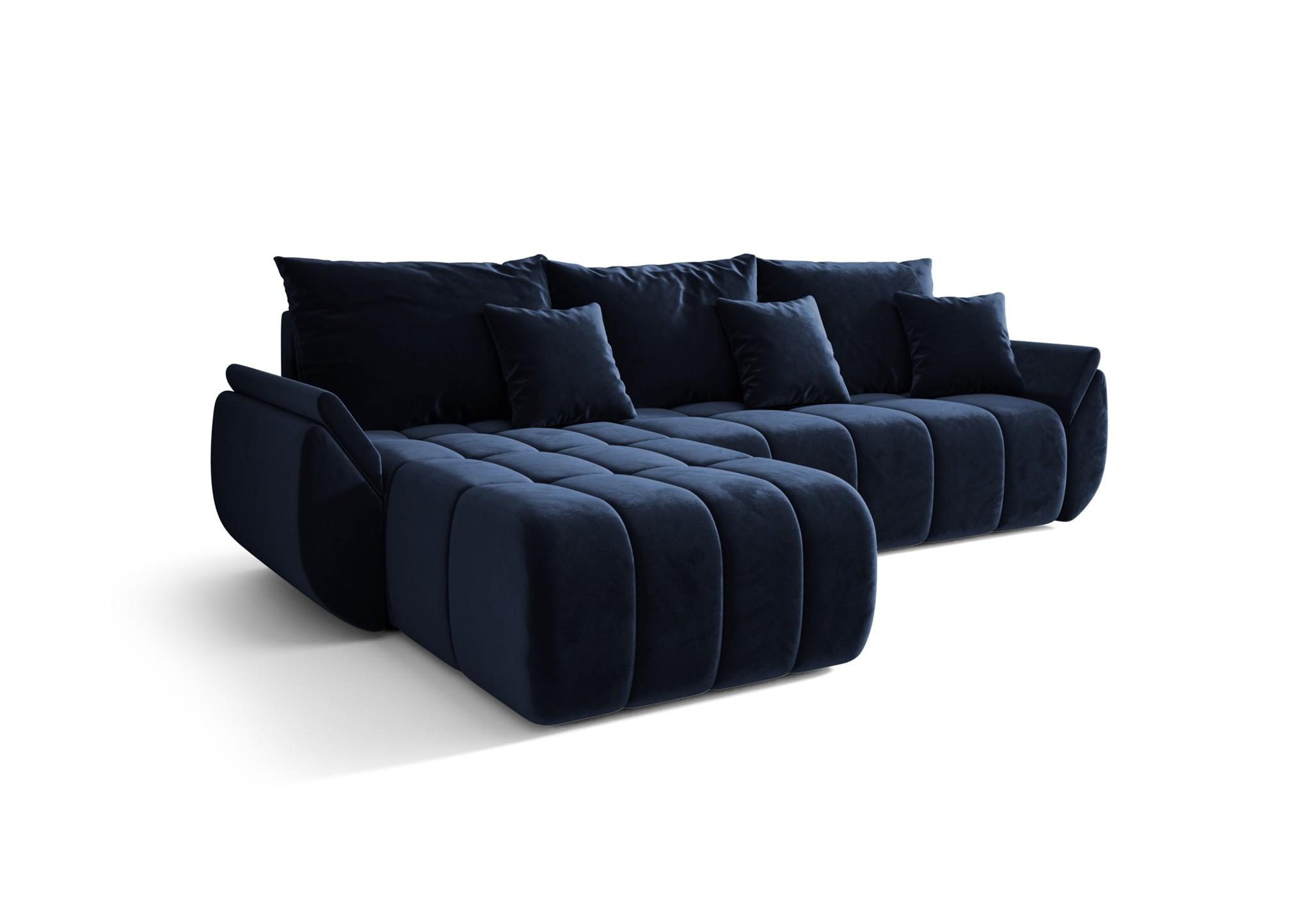 ECKSOFA Louise - Dunkelblau, Holzwerkstoff/Textil (185/280cm) - Fun Möbel