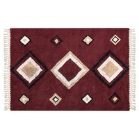 KURZFLOR-TEPPICH Siirt 200/140 cm - Rot, Textil (140/200cm) - Beliani