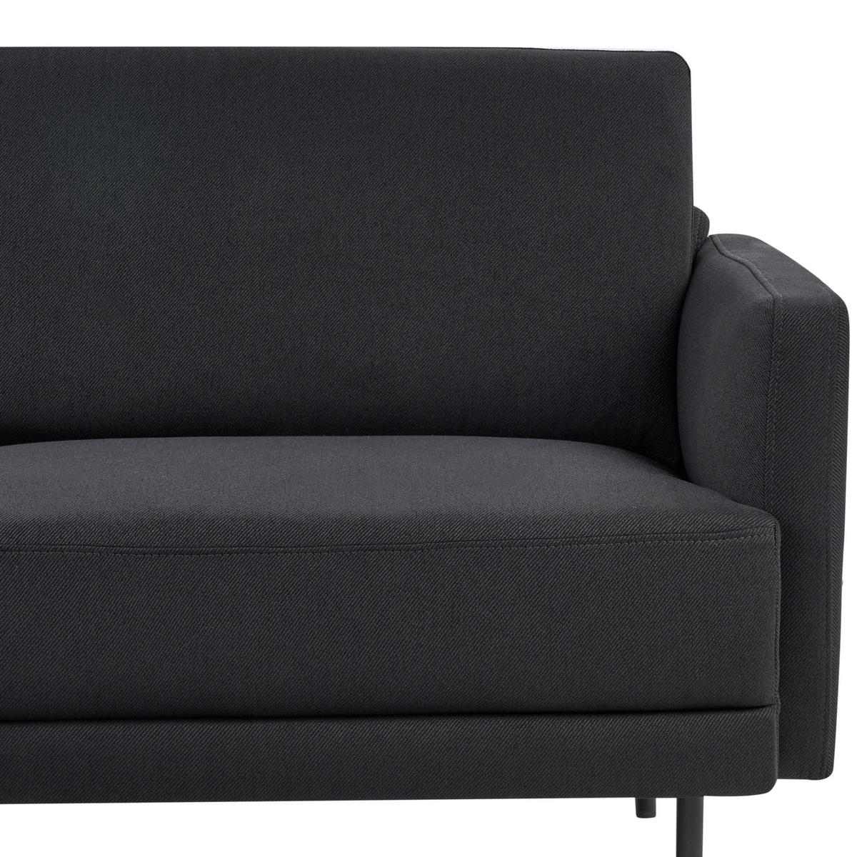 ECKSOFA 2-Sitzer Stoff Schwarz rechtsseitig Breda - Schwarz, Textil (192/155cm) - Beliani