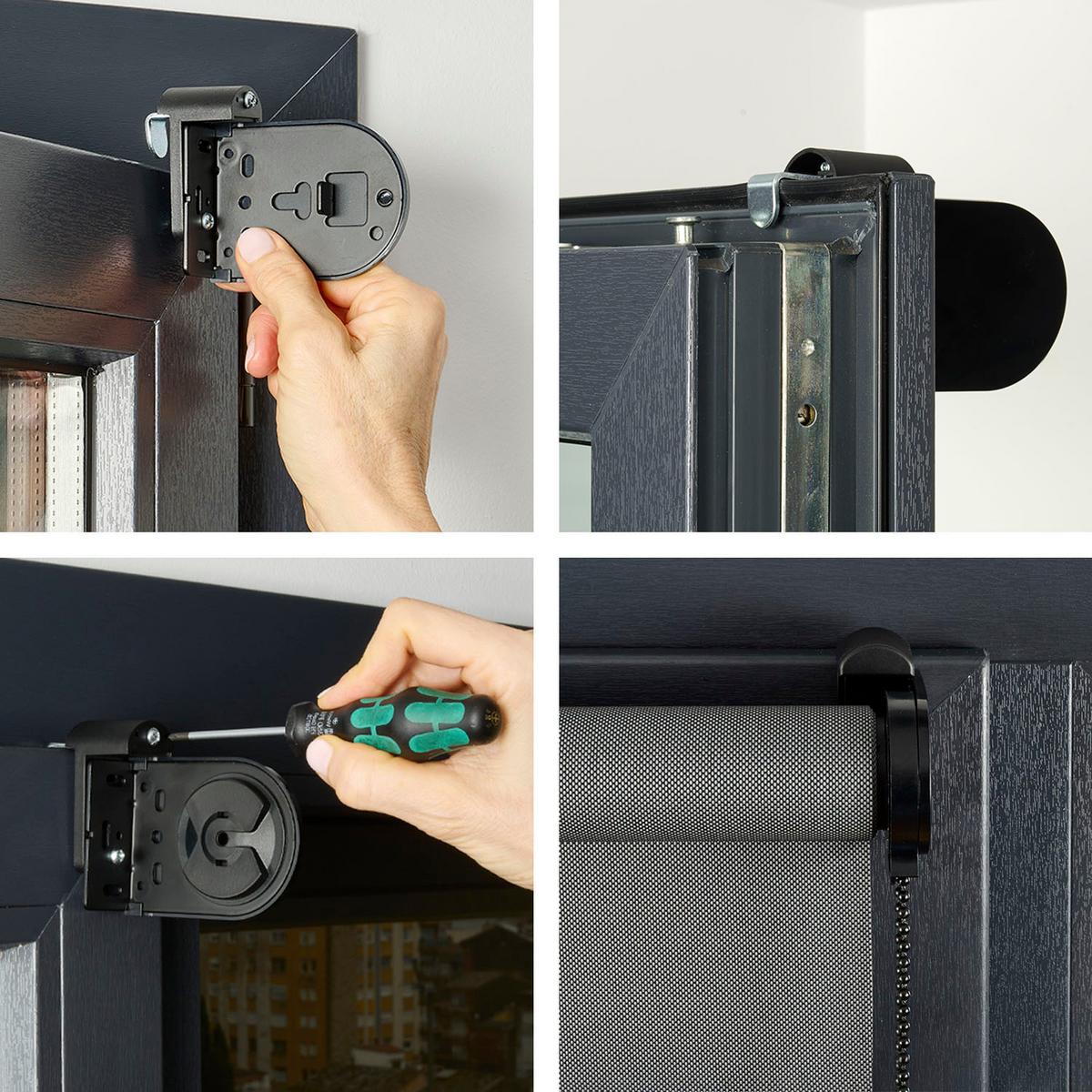 SCREEN-ROLLO Plus Easyfix Dunkelgrau 60x250 - Graphitfarben, Kunststoff (60/250/1cm) - STORESDECO