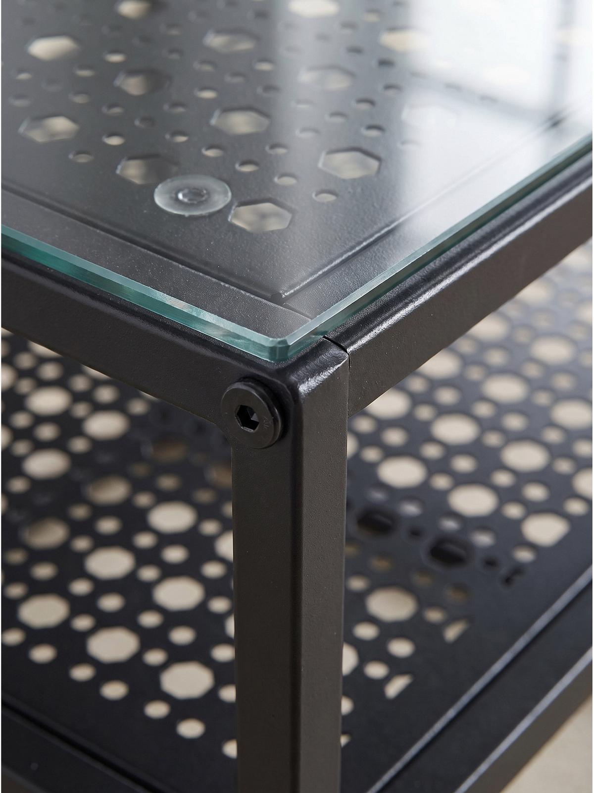 COUCHTISCH ALCUDIA, Einscheibensicherheitsglas, Schwarz, 60 x 60 x 45 cm - Schwarz, Glas/Metall (60/60/45cm) - KADIMA DESIGN