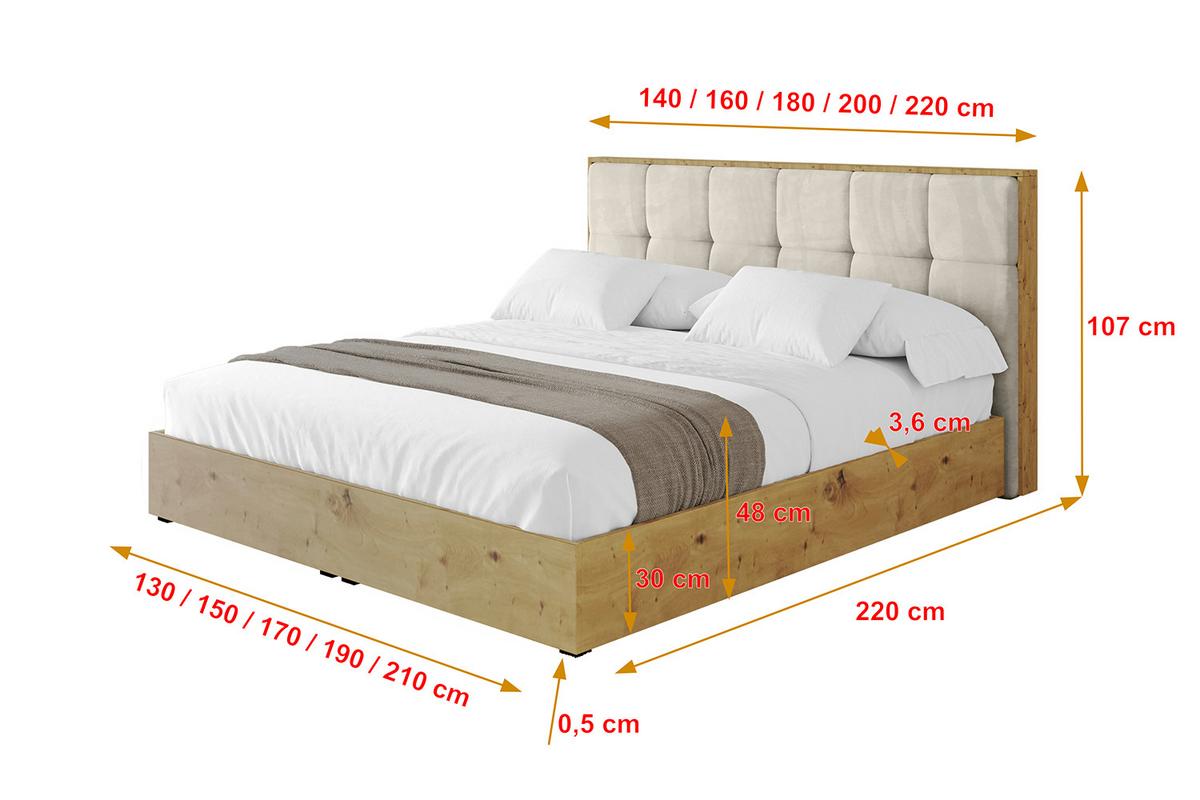 POLSTERBETT mit Bettkasten und Lattenrost, Boxbett ohne Matratze - ENZO7 180x200 - Ecru, Holzwerkstoff/Textil (180/200cm) - ALTDECOR
