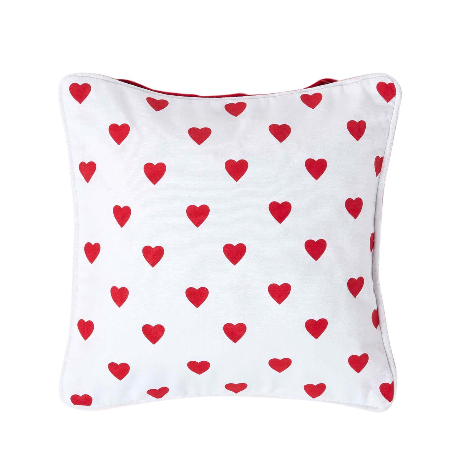 KISSENHÜLLE Herzen 30/30 cm, 100% Baumwolle - Rot, Textil (30/30cm) - Homescapes