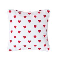 KISSENHÜLLE Herzen 30/30 cm, 100% Baumwolle - Rot, Textil (30/30cm) - Homescapes