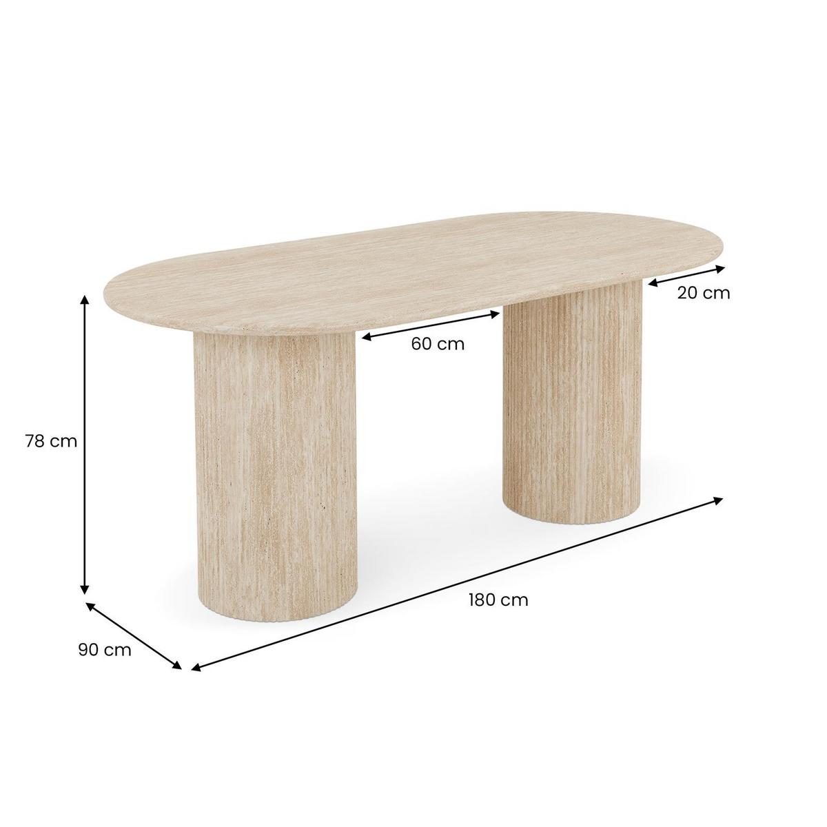ESSTISCH TEVELI beige - Beige, Holzwerkstoff (90/180/76cm) - IDIMEX