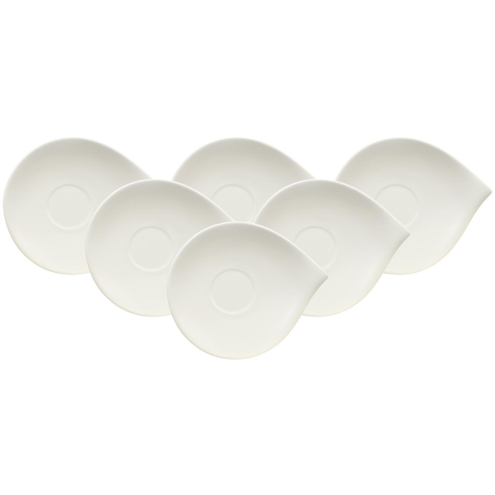 FRÜHSTÜCKSUNTERTASSEN Flow weiß 21 x 18 cm 6er Set - Weiß, Keramik (1cm) - Villeroy & Boch