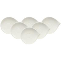 FRÜHSTÜCKSUNTERTASSEN Flow weiß 21 x 18 cm 6er Set - Weiß, Keramik (1cm) - Villeroy & Boch