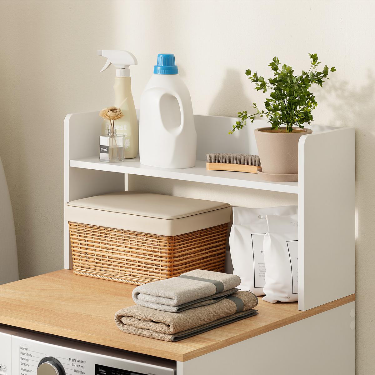 WASCHMASCHINENUNTERBAU mit Regal BZR224 - Ahornfarben, Fell (65/126/60cm) - SoBuy