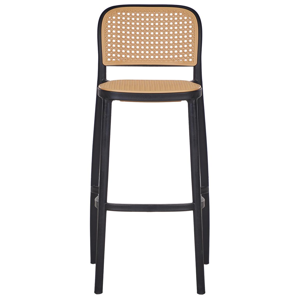 BARSTÜHLE 4er-Set Beige Plose - Beige/Schwarz, Kunststoff (40/102/46cm) - Beliani