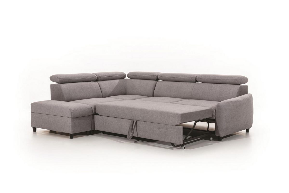 ECKSOFA Schlafsofa Anton In Esito - Rosa, Holzwerkstoff/Textil (205/265cm) - Fun Möbel