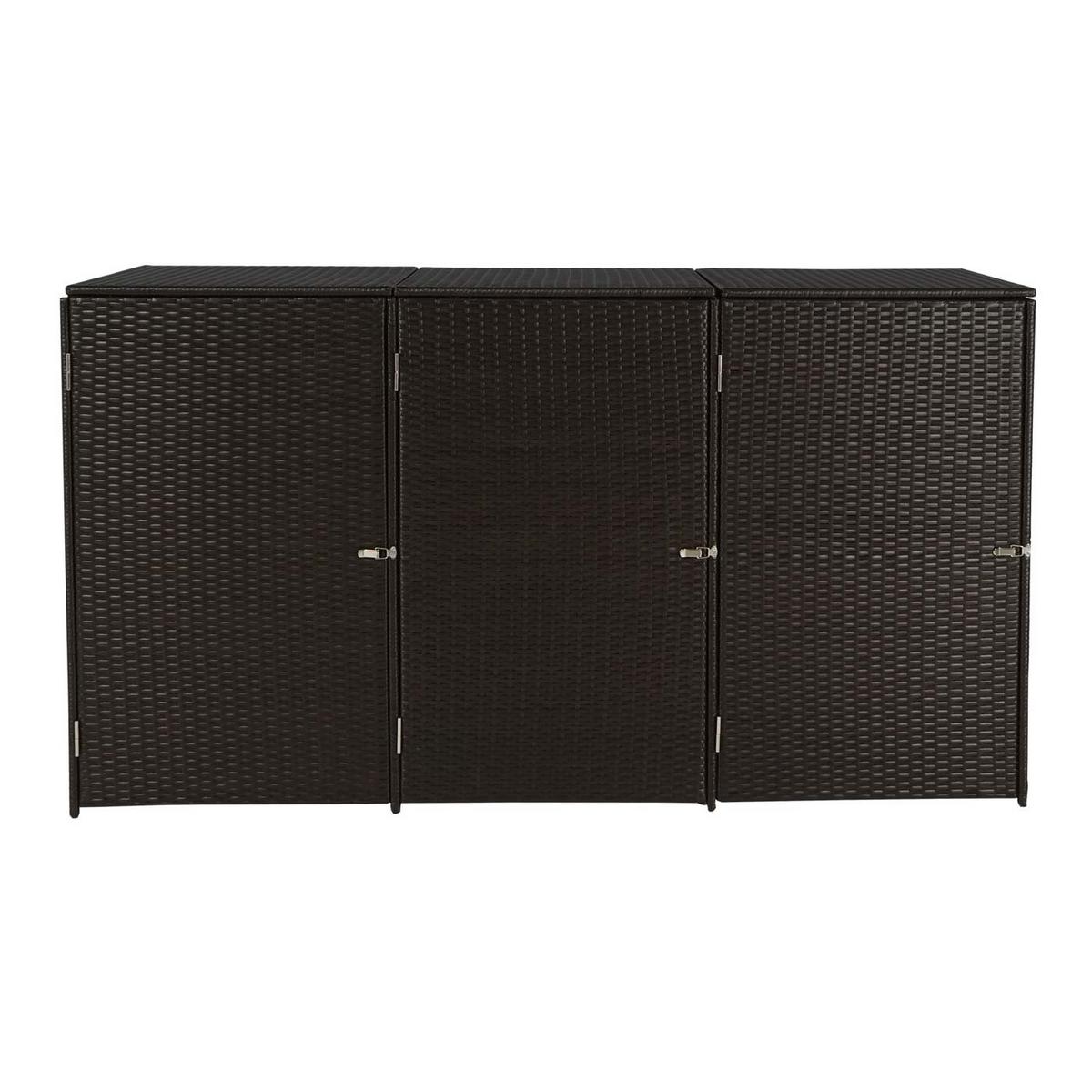 3ER-MÜLLTONNENVERKLEIDUNG Braun - Braun, Kunststoff (195/110/66cm) - MCW