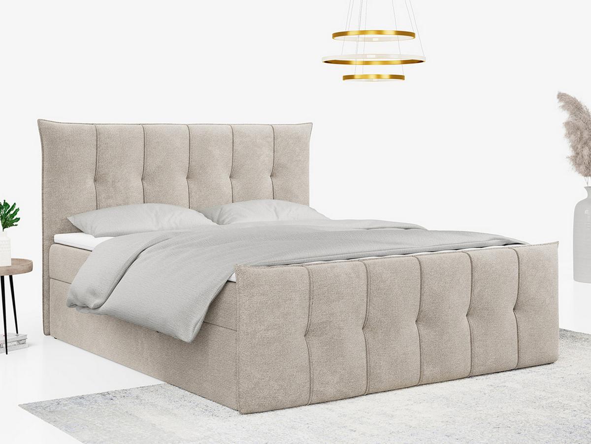 BOXBETT PREMIUM 11 140/200 Beige Struktur - H3 - Beige, Holz/Textil (140/200cm) - MKS