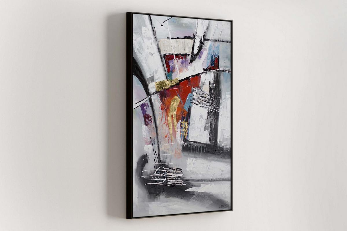 ACRYLBILD HANDGEMALT 80/120 cm - Multicolor/Grau, Holz/Textil (80/120cm) - KUNSTLOFT