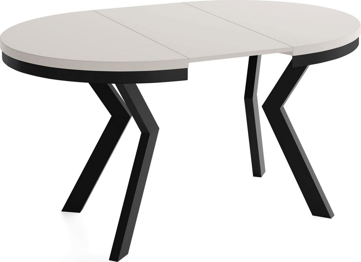 ESSTISCH Savio Neo rund ausziehbar verlängerbar, Kaschmir 80-130/80/77 cm - Kaschmir/Beige, Holz/Holzwerkstoff (80/130/77cm) - WFL GROUP