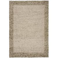 WOLLTEPPICH MOAT, mit Bordüre, Grün-Natur, 80 x 150 cm - Grün, Textil (80/150cm) - KADIMA DESIGN
