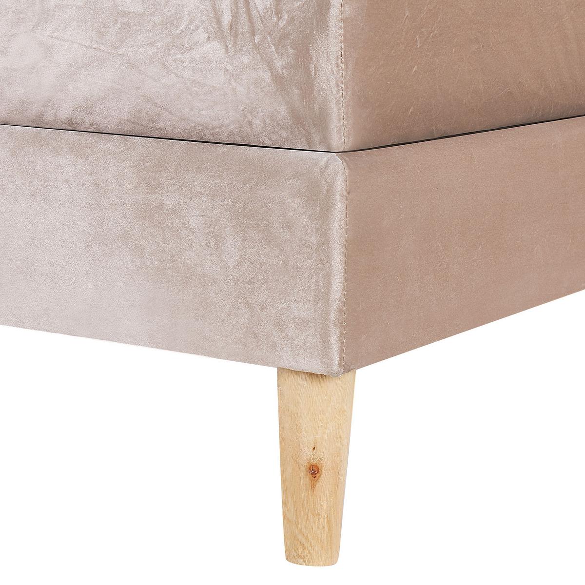 BOXSPRINGBETT 160/200cm Pastellrosa Marquise - Pink, Textil (160/200cm) - Beliani