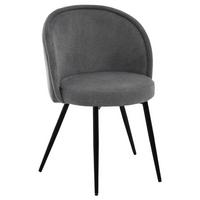 STÜHLE Gappo, Polsterstuhl mit gepolsterter Rückenlehne, Metallbeine, Dunkelgrau - Dunkelgrau/Schwarz, Metall (52/77/51cm) - Beautysofa