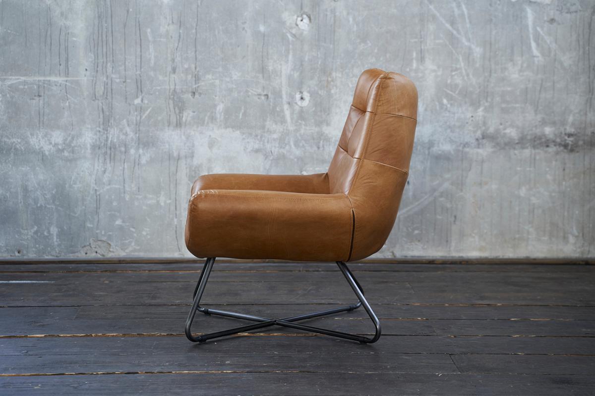 SESSEL SNOOZE Braun Leder - Silberfarben/Braun, Leder (82/93/76cm) - KAWOLA