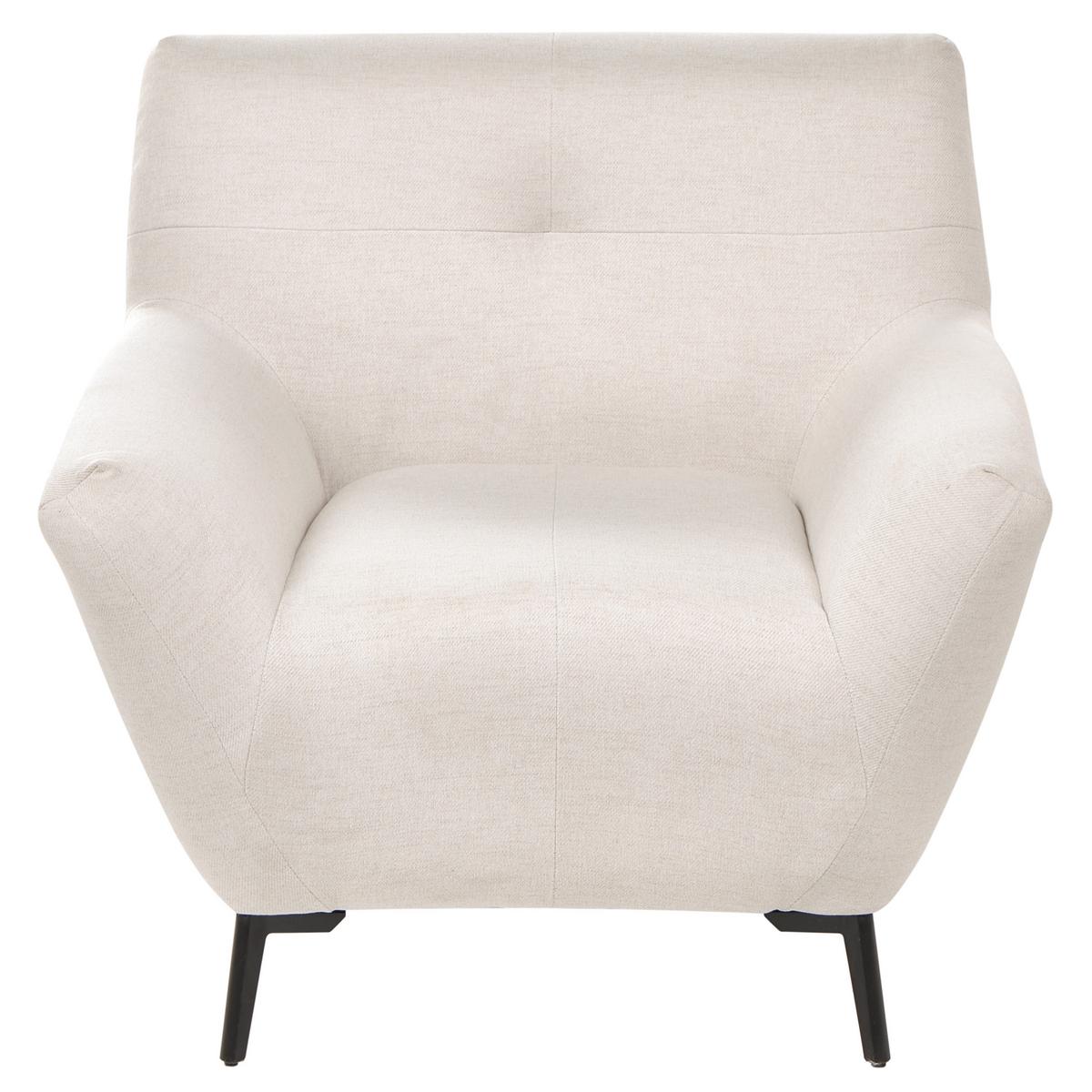 SESSEL Stoff Cremeweiß Lakene - Weiß, Textil (94/88/88cm) - Beliani