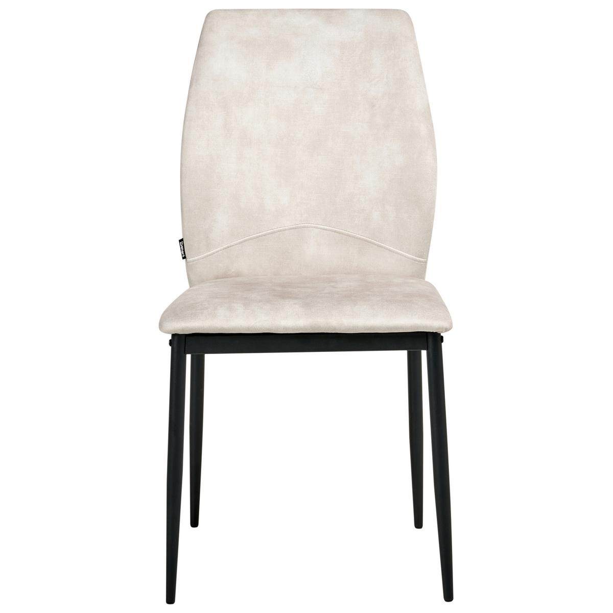 ESSZIMMERSTUHL 4er-Set Hellbeige Rocheport - Beige/Schwarz, Textil (46/89/44cm) - Beliani