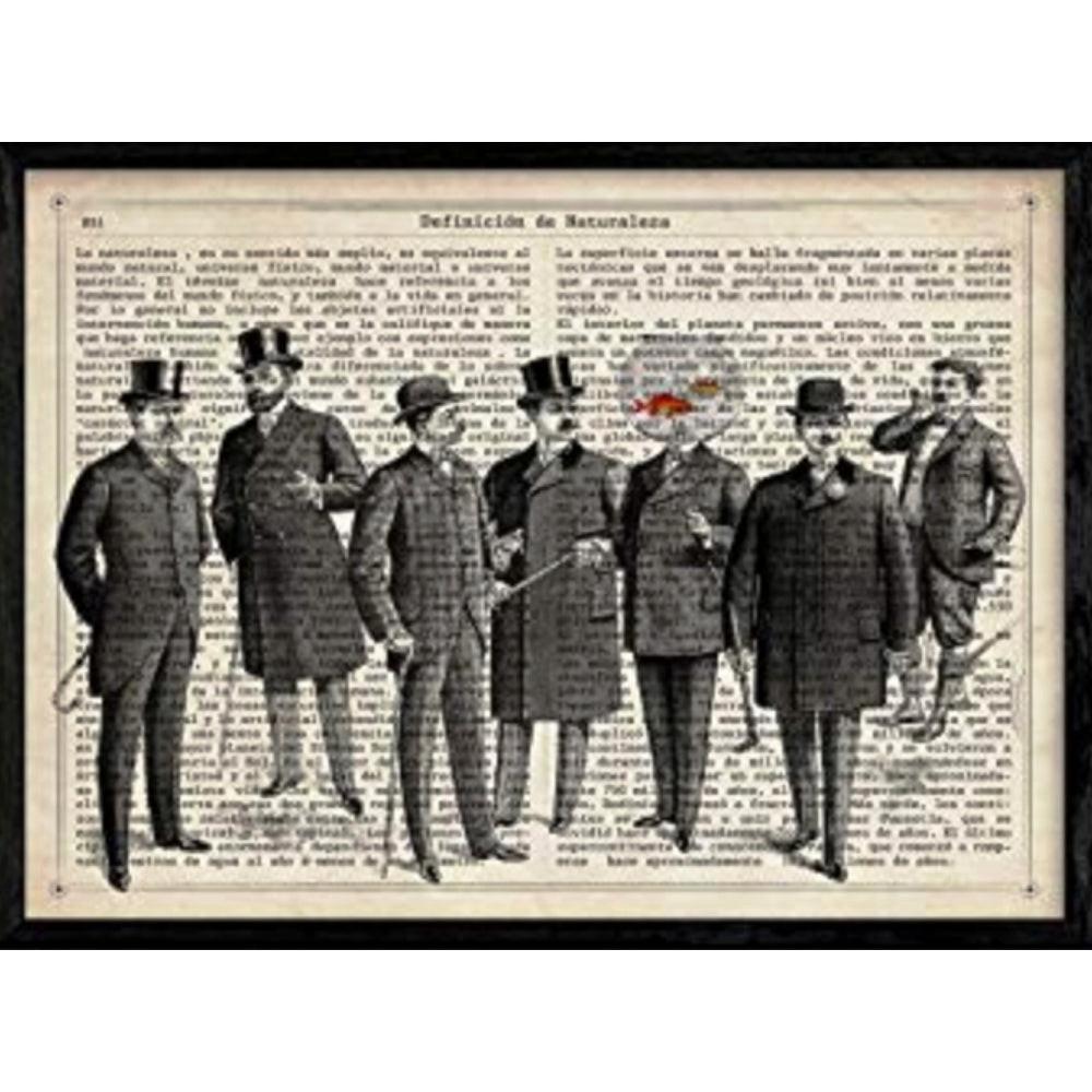 POSTER Fischgespräch A4 Schwarzer Rahmen - Schwarz, Papier (29.7/5/21cm) - Nacnic