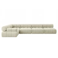 ECKSOFA modulares Sofa Mende-L3 - 380x190x70 cm Beige Velours - Beige, Holzwerkstoff/Textil (380/190cm) - ALTDECOR