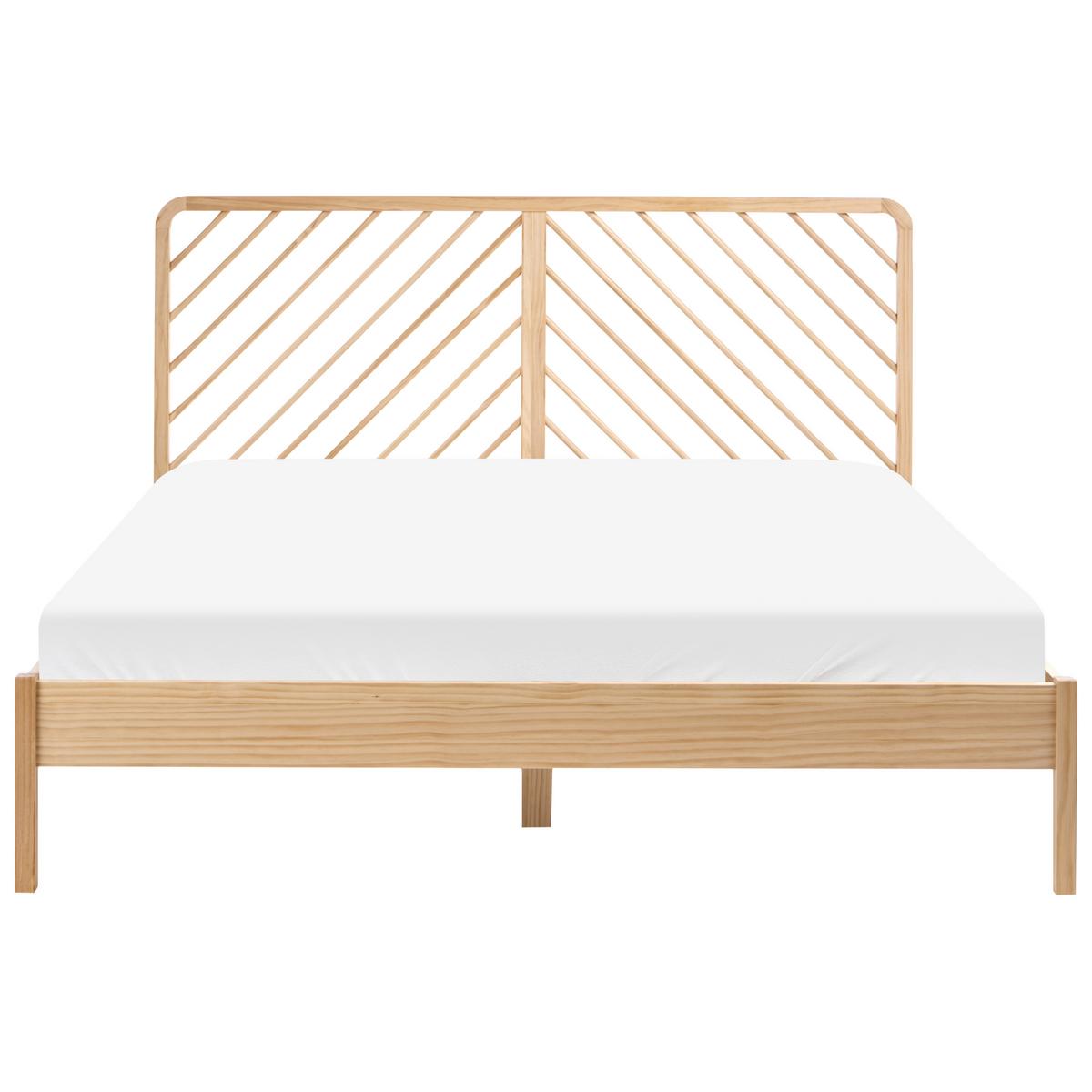 BETT mit Lattenrost 180/200 cm Kiefernholz Hellbraun Sephos - Hellbraun, Holz (180/200cm) - Beliani