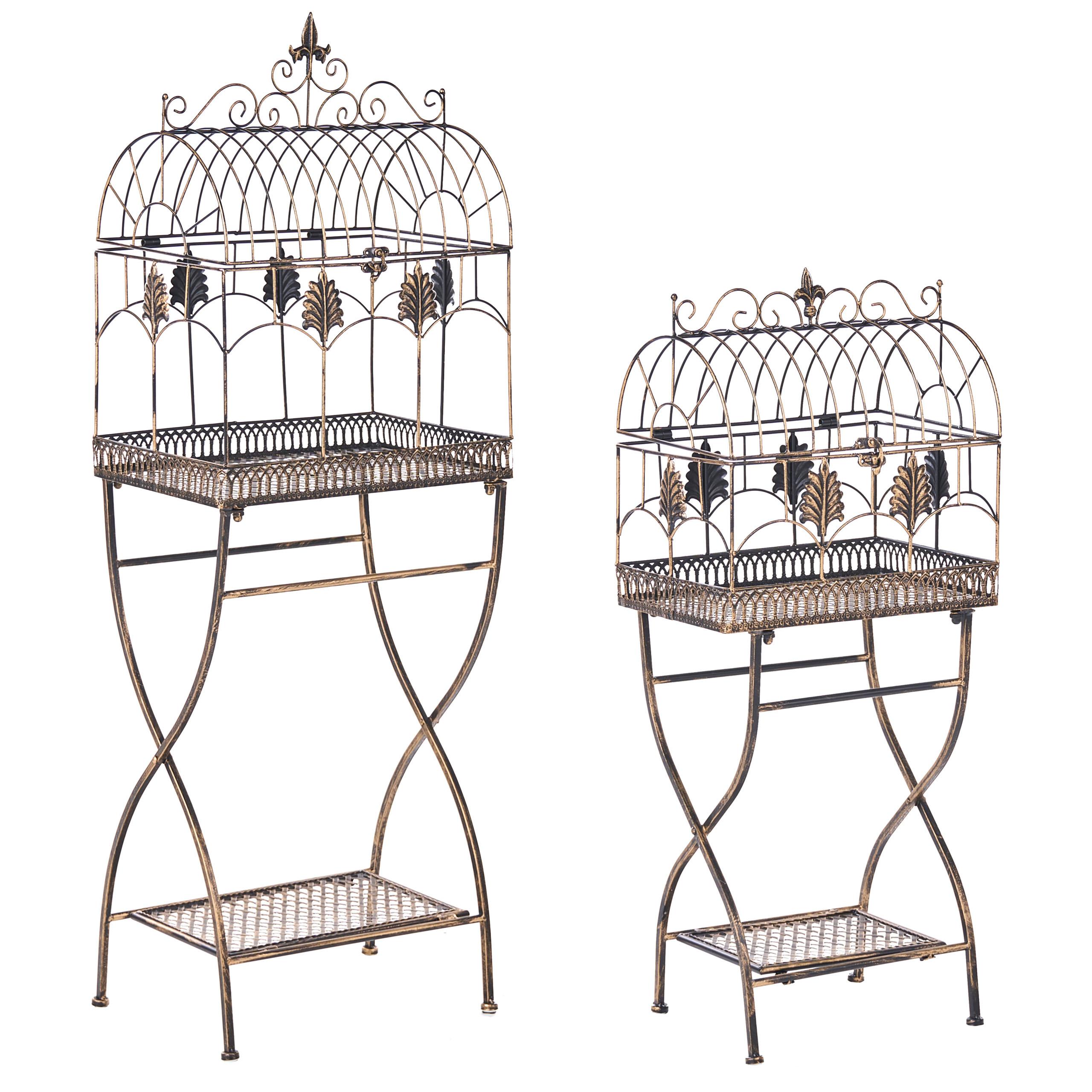 REGAL 2er Set SICILY 43-37/30-27 cm Schwarz - Schwarz, Metall (43/122/30cm) - Beliani