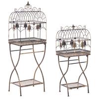 REGAL 2er Set SICILY 43-37/30-27 cm Schwarz - Schwarz, Metall (43/122/30cm) - Beliani
