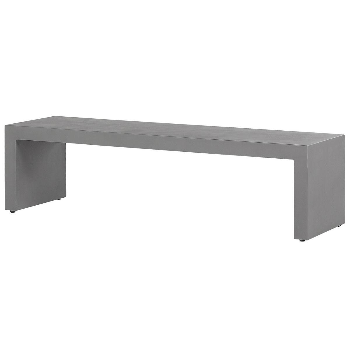 GARTENMÖBEL SET U-Form Beton Grau Tisch mit 2 Bänken Taranto - Grau, Stein - Beliani