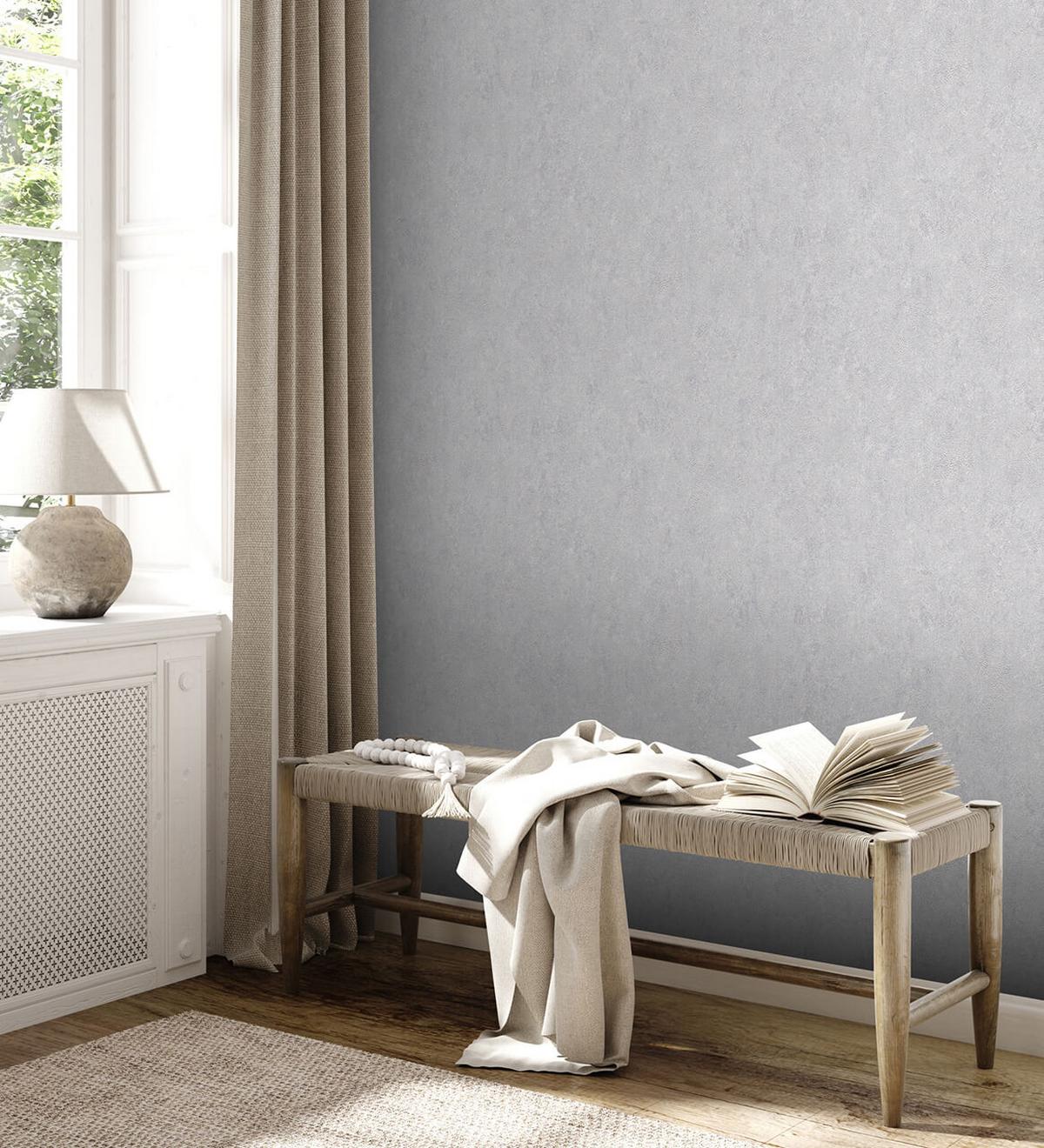 VLIESTAPETE Grau 53/1005 cm - Grau, Textil (53/1cm) - KUNSTLOFT