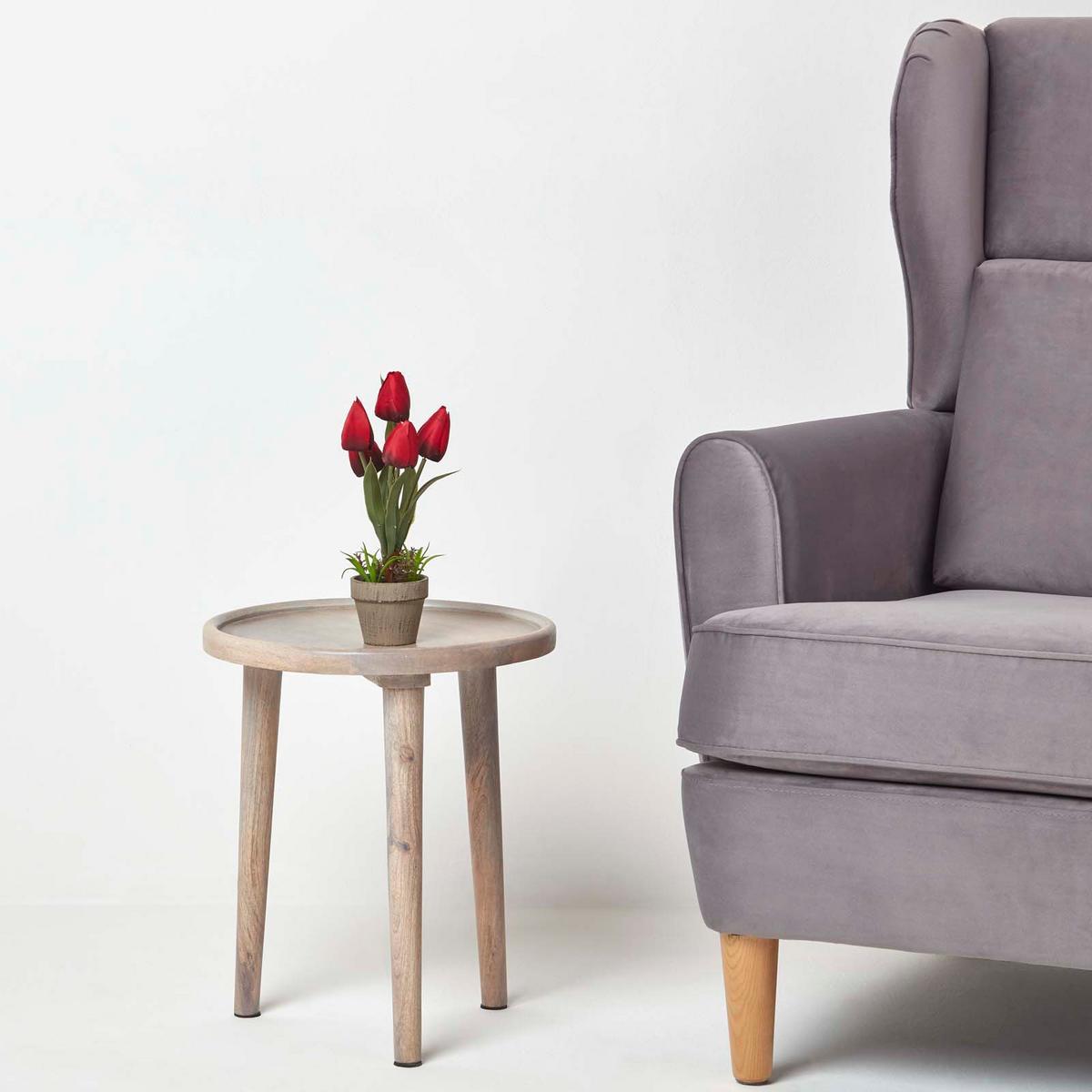 KUNSTBLUMEN Tulpen rot im Steinoptik-Topf, 27 cm - Rot, Kunststoff (27cm) - Homescapes