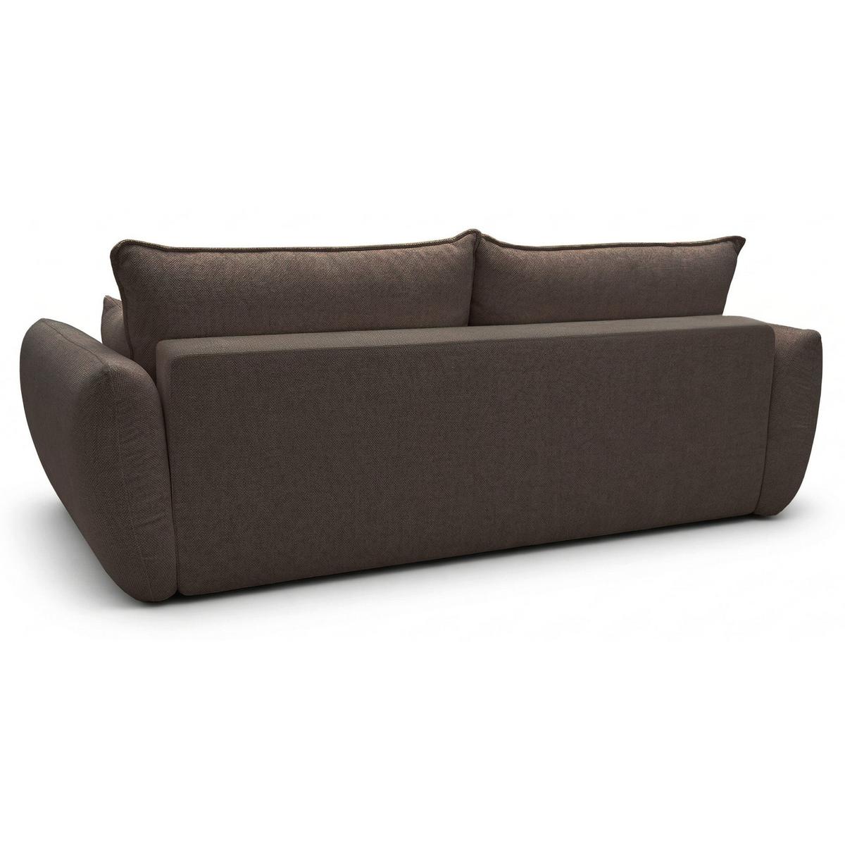 3-SITZER SCHLAFSOFA Zordo Chenille Braun - Schwarz/Braun, Kunststoff/Textil (238/91/102cm) - Selsey