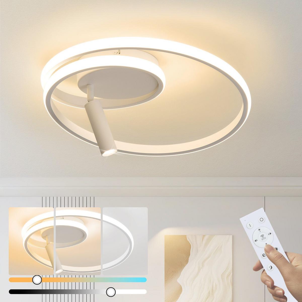 LED-DECKENLEUCHTE Macfarlane 40/40/12.5cm - Weiß, Metall (40/40/12.5cm) - Nettlife