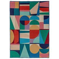 WOLLTEPPICH DAHLIA, geometrisch, aus Wolle, Bunt, 140 x 200 cm - Multicolor, Textil (200/140cm) - KADIMA DESIGN