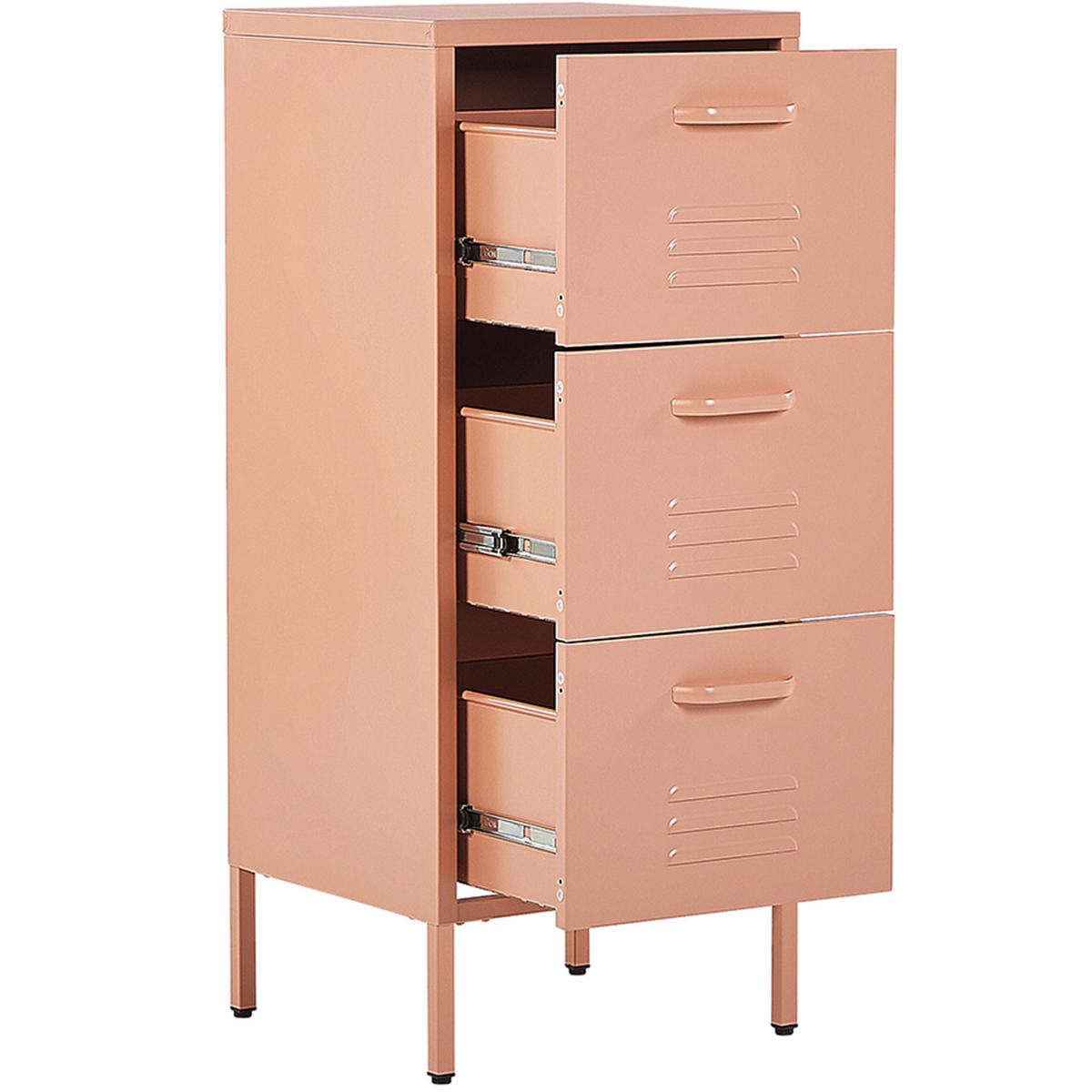 AKTENSCHRANK pfirsichrosa Wostok - Pink, Metall (43/103/40cm) - Beliani