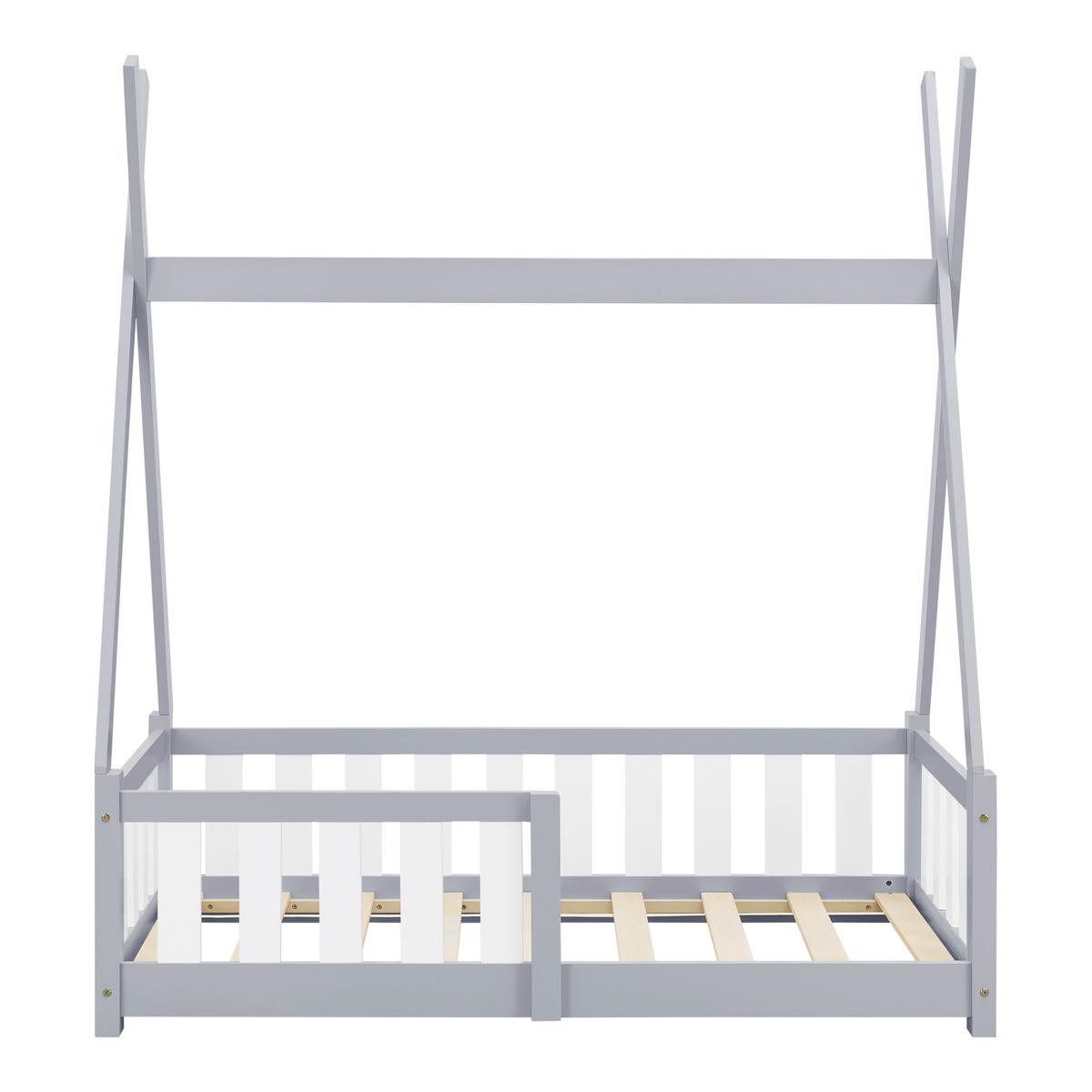 KINDERBETT Helsingborg - Hellgrau, Holz (70/140cm) - [en.casa]