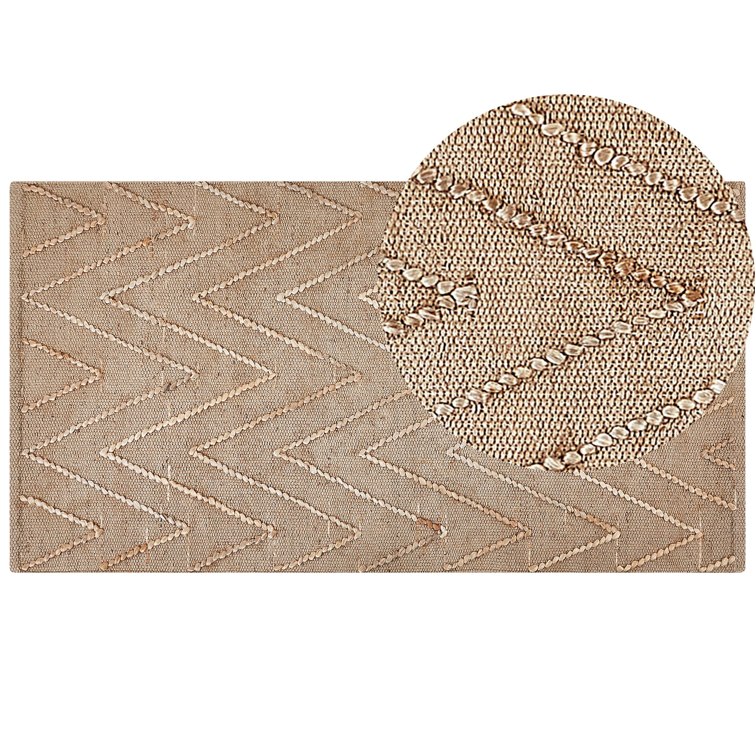 TEPPICH geflochten Daday 150/80 cm - Beige, Naturmaterialien (80/150cm) - Beliani